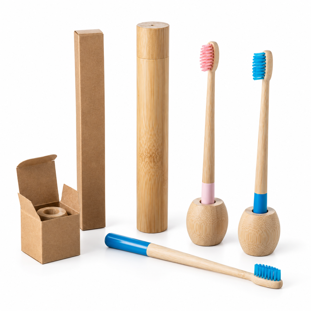 🪥 Toothbrush | Bamboo Bathroom Eco Friends | Natural Wooden Glow