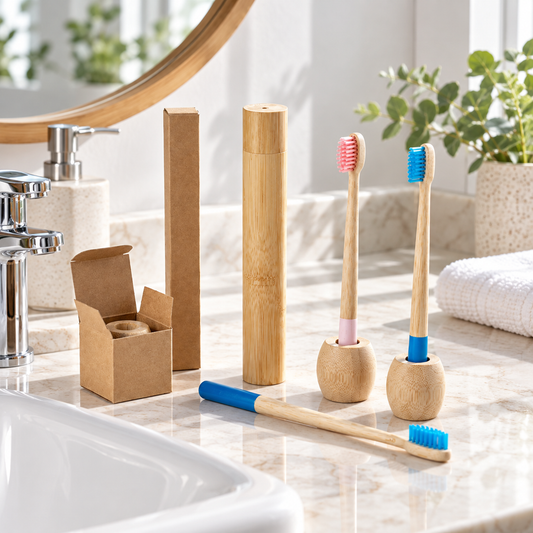 🪥 Toothbrush | Bamboo Bathroom Eco Friends | Natural Wooden Glow