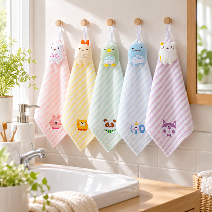 🧸 Towel | Cotton Plush Bathroom Toddlers | Animal Hanging Glow