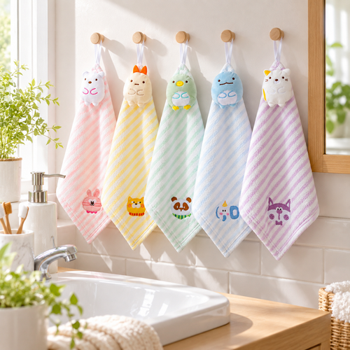 🧸 Towel | Cotton Plush Bathroom Toddlers | Animal Hanging Glow