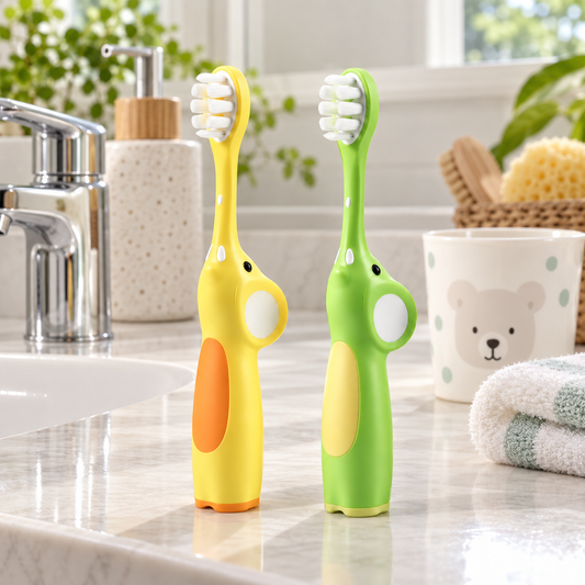 🐘 Toothbrush | Silicone Soft Bathroom Toddlers | Elephant Trunk Glow