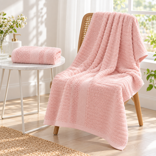🧺 Towel | Plush Cotton Bathroom Family | Ribbed Absorbent Glow