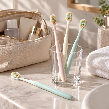 🧼 Toothbrush | Bristle Soft Bathroom Adults | Wide Thin Head Glow