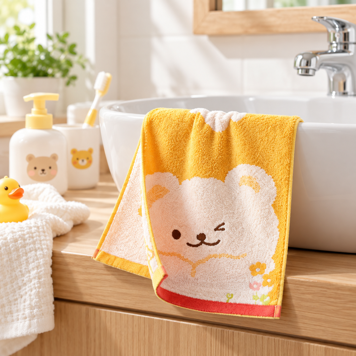 🐰 Towel | Combed Cotton Bathroom Toddlers | Cartoon Animal Glow