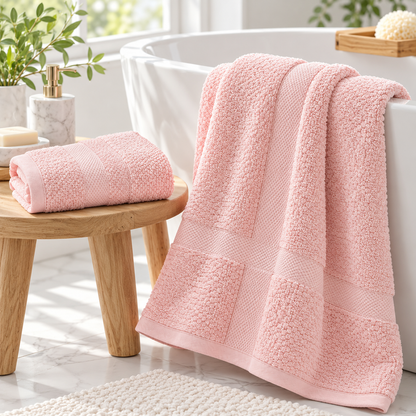 🧺 Towel | Plush Cotton Bathroom Family | Ribbed Absorbent Glow