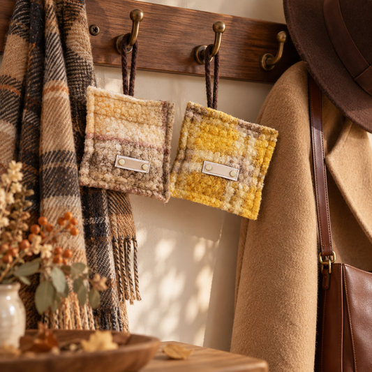 🍂 Sachet | Wool Plush Car Women | Plaid Vintage Glow