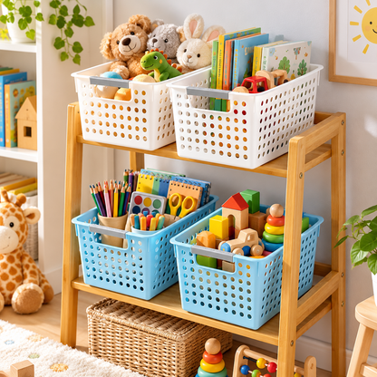 📦 Basket | Plastic Woven Pantry Homeowners | Perforated Vent Glow