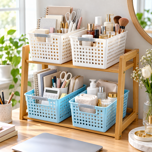 📦 Basket | Plastic Woven Pantry Homeowners | Perforated Vent Glow